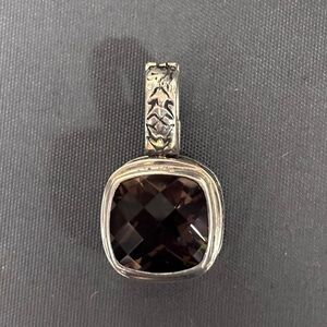 Fuzion Creations Synthetic Smoked Topaz Pendant 1 1/4”